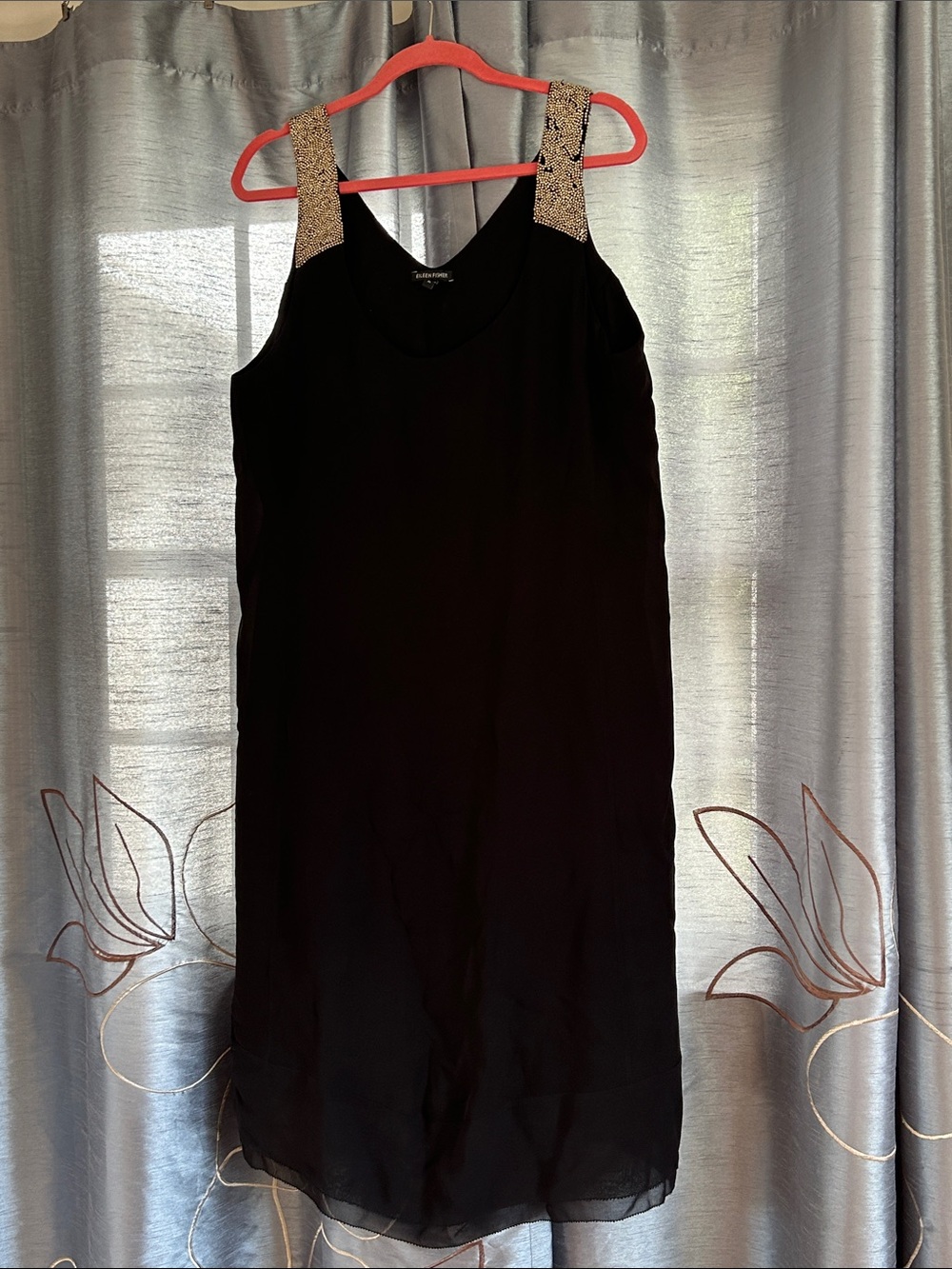 Eileen Fisher Black V-Neck Slip Dress - Simple Classic